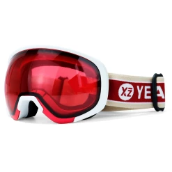 Coupon 🎉 Sports Dhivers Yeaz Black Run Masque De Ski/snowboard Rouge/blanc Mat 🎁