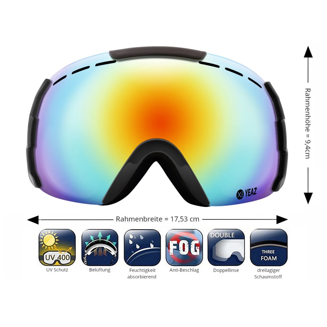 Vente flash ⌛ Ski Yeaz Ridge Masque De Ski / Snowboard Noir/rouge/blanc 🎁 4 Vente flash ⌛ Ski Yeaz Ridge Masque De Ski / Snowboard Noir/rouge/blanc 🎁 – Image 2