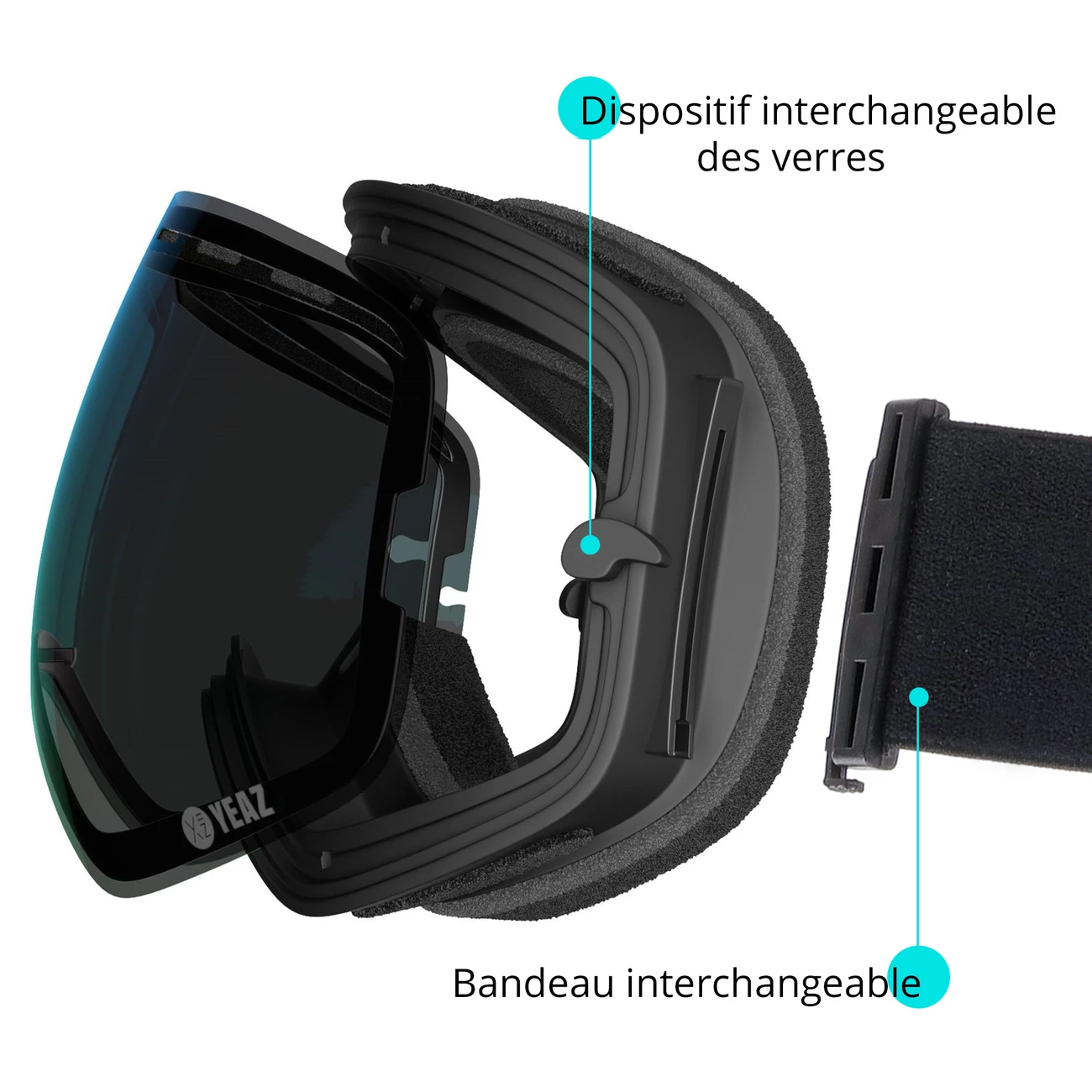 De gros 😉 Sports Dhivers Yeaz Xtrm-summit Masque De Ski / Snowboard Avec Monture Blanche/strap Blanc/logo Noir 🌟 6 De gros 😉 Sports Dhivers Yeaz Xtrm-summit Masque De Ski / Snowboard Avec Monture Blanche/strap Blanc/logo Noir 🌟 – Image 4